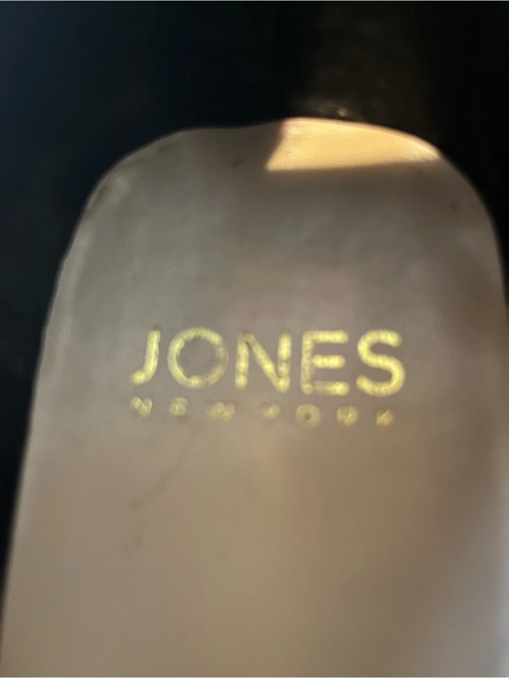 Jones New York Black Leather Loafers with Gold Ring Detail Size 8 W